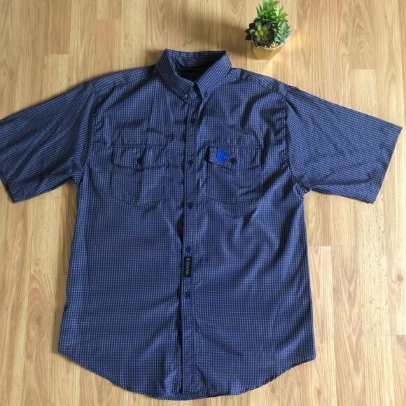 El General Other - EL GENERAL Blue Plaid Short Sleeve Button Shirt